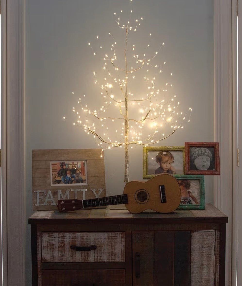 3 Ft Gold Fairy Light Tree Room Décor Home Décor Artificial Tree, 270 Warm White LED Lights