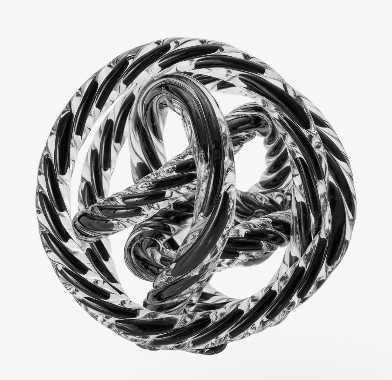 Nox Modern Glass Knot Loop Abstract Tabletop Sculpture